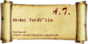 Ardai Terézia névjegykártya